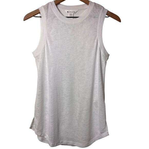 ATHLETA WHITE XS WOMEN SLEEVELESS TANK PRE-OWNED - Picture 1 of 4